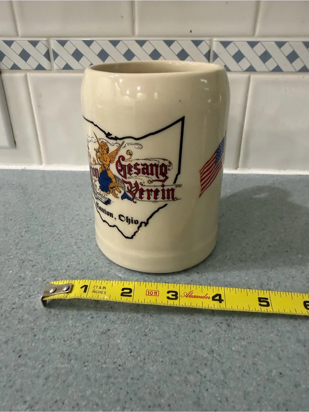 German American Singing Society BEER Mug ~ Arion Club Canton Ohio Ceramic Stein